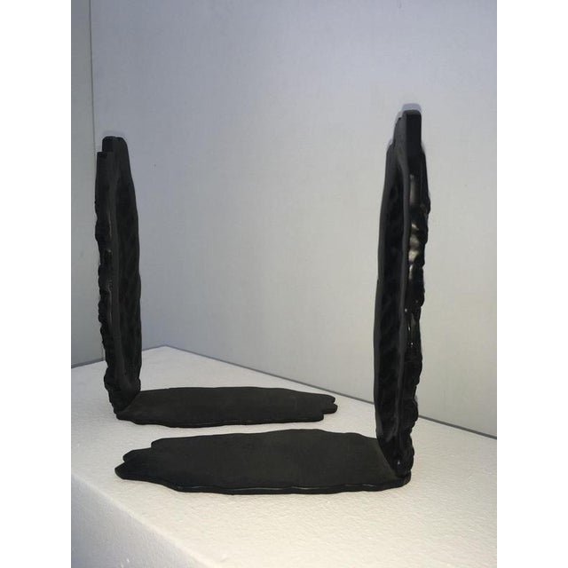 Black Postmodern Abstract Bronze Sculptures by Graziano Pompili, Italy, 1980s, Set of 2 For Sale - Image 8 of 18