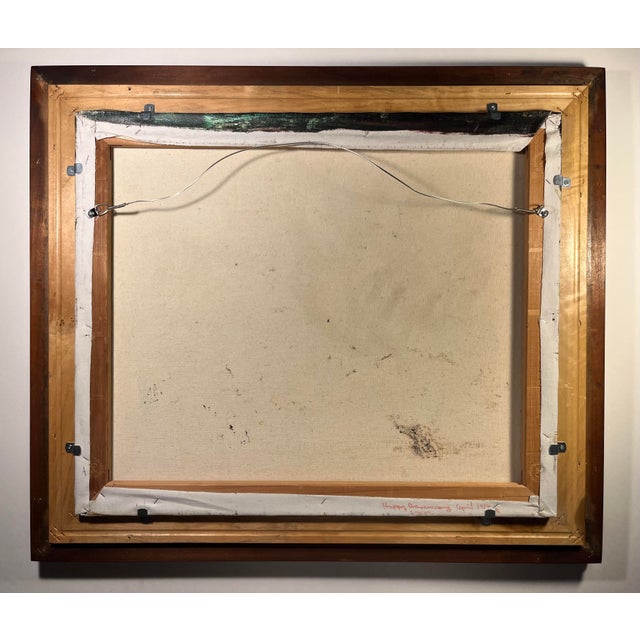 1970s Mid-Century Modern Anthony Veccio Horse Racing Oil on Canvas Painting Signed For Sale In Los Angeles - Image 6 of 7