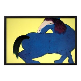 Ting Blue Horse Framed Poster For Sale