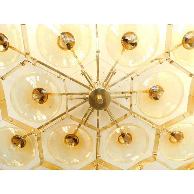 Not Yet Made - Made To Order 21st Century Beehive Polished Brass Amber Bubbles Murano Flush Mount by Fabio LTD For Sale - Image 5 of 7