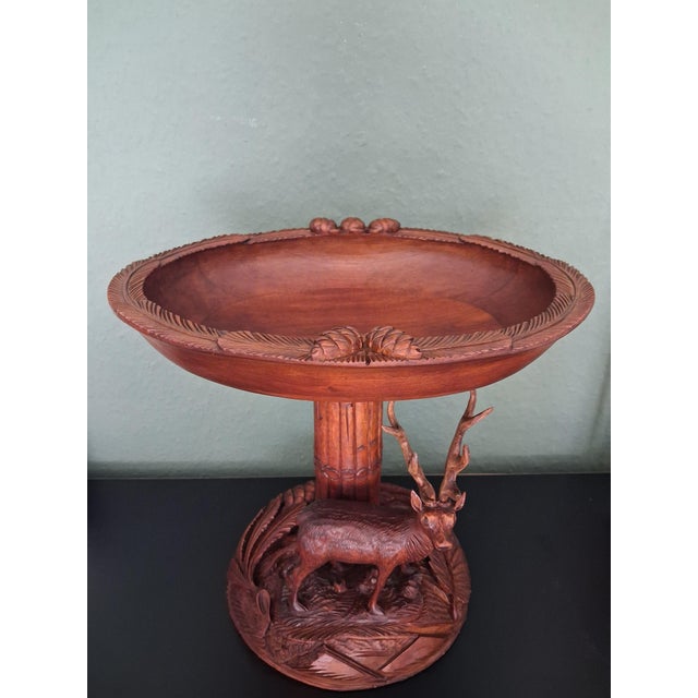 Wood Black Forest Canterbury-Ètager with Deer, 1950s For Sale - Image 7 of 7