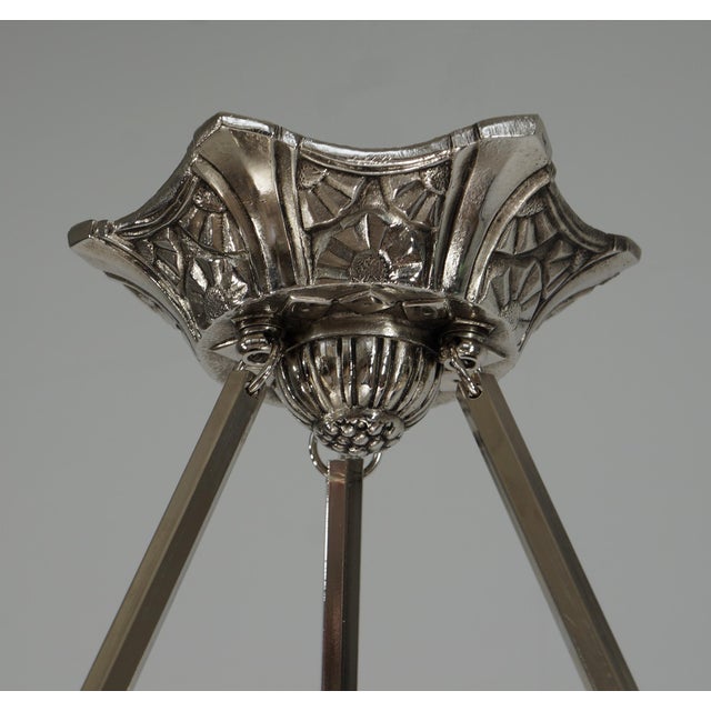 French Art Deco Pendant Light by Francis Hubens & Degue 1930 France For Sale - Image 9 of 11