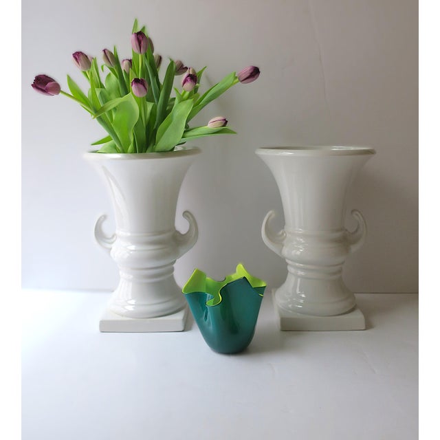 Modern Venini Italian Murano Vase For Sale - Image 3 of 12