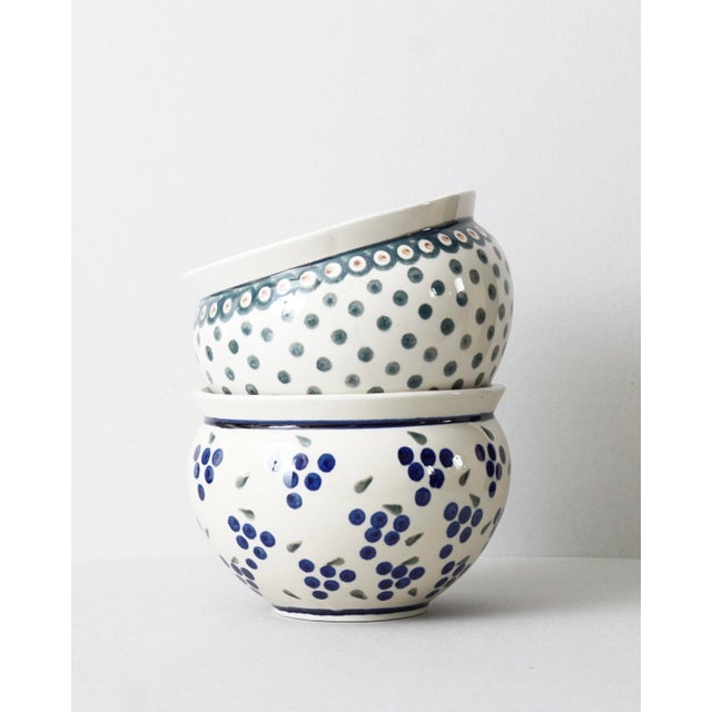 Rustic Polish Ceramic Pots from Boleslawiec, 1970s, Set of 2 For Sale - Image 3 of 7