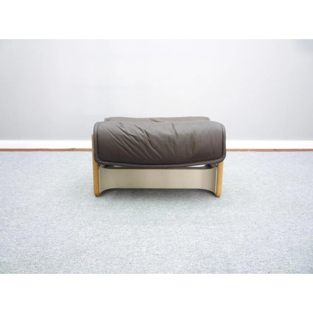 Mid-Century Modern Follow Me Leather Stool by Otto Zapf for Knoll Inc. / Knoll International, 1970s For Sale - Image 3 of 7