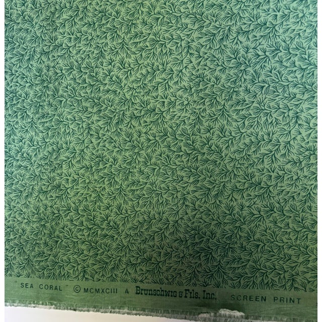 English 1990s 6 Yards of Green Fabric From Brunschwig & Fils. For Sale - Image 3 of 4