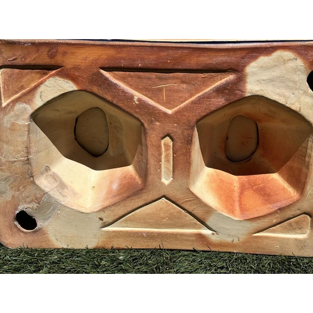 Blue Glazed Terracotta Elephant Stool or Planter, 1960s For Sale - Image 8 of 17