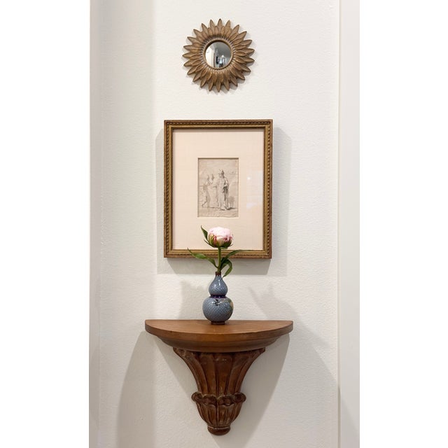 Large Scale Hand Carved Wooden Wall Shelf / Wall Bracket 2 metal brackets on backside for hanging ORIGIN: Italy CIRCA:...