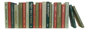 Decorative Books - Autumn Pine Books - Green and Red Books By The Foot