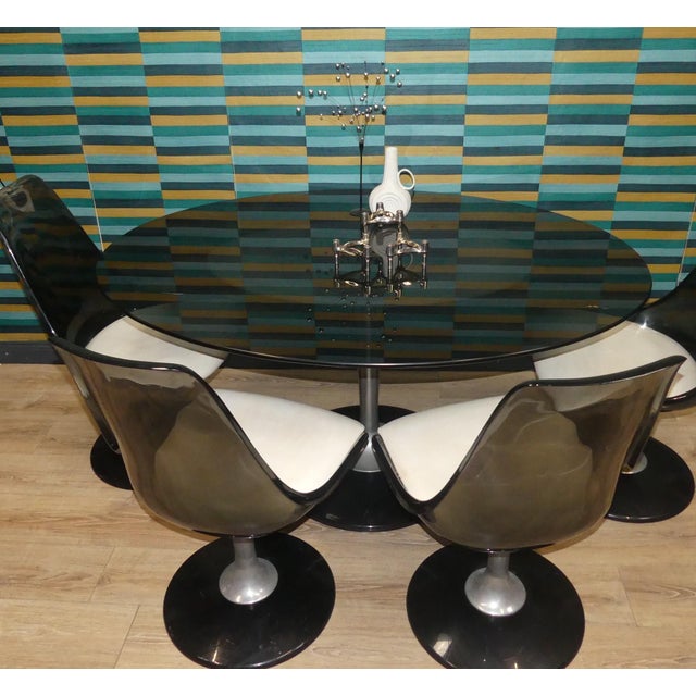 Space Age Acrylic Glass Tulip Swivel Chairs from Chromcraft, USA, 1970s, Set of 4 For Sale - Image 12 of 13