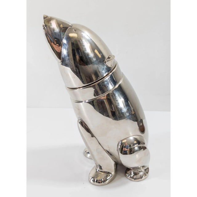 We are selling this great looking Chromed Mid-Century Modern Polar bear form cocktail shaker. This cocktail shaker has a...
