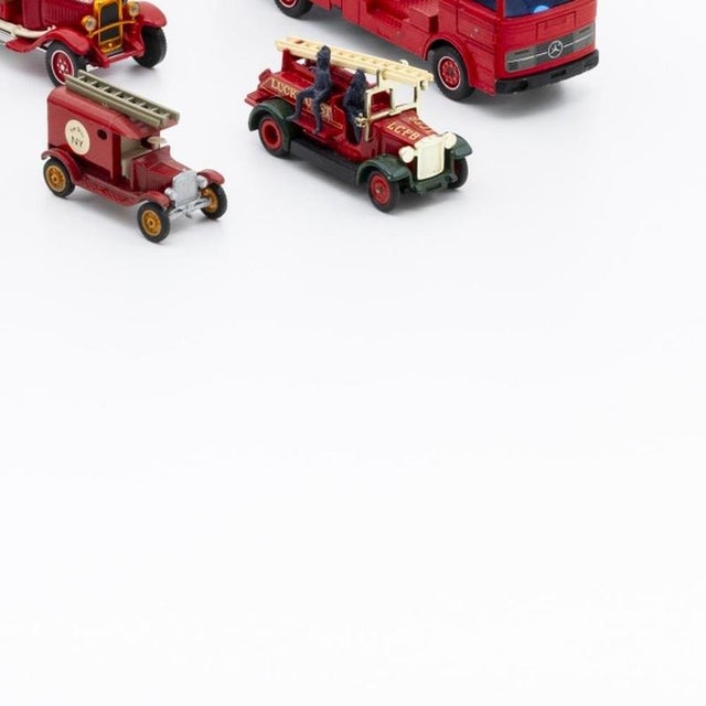 Miniature Fire Trucks, Set of 7 For Sale - Image 5 of 6