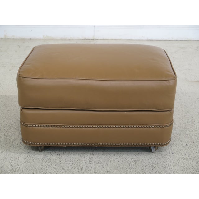Tan Leather Ottoman Chairish