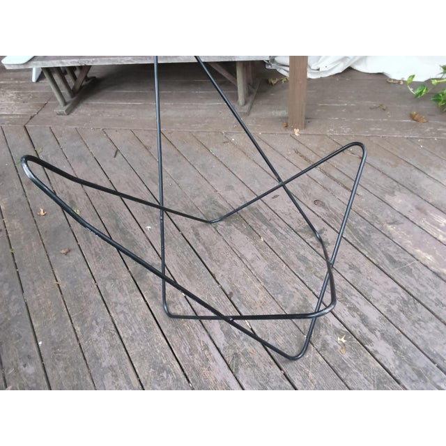 Mid-Century Modern Hardoy Style Welded Solid Wrought Iron BKF Butterfly Chair With Purple Canvas Seat For Sale - Image 11 of 15