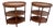 Pair of Three Tiered Burlwood European Butler Tray Top Side Tables For Sale