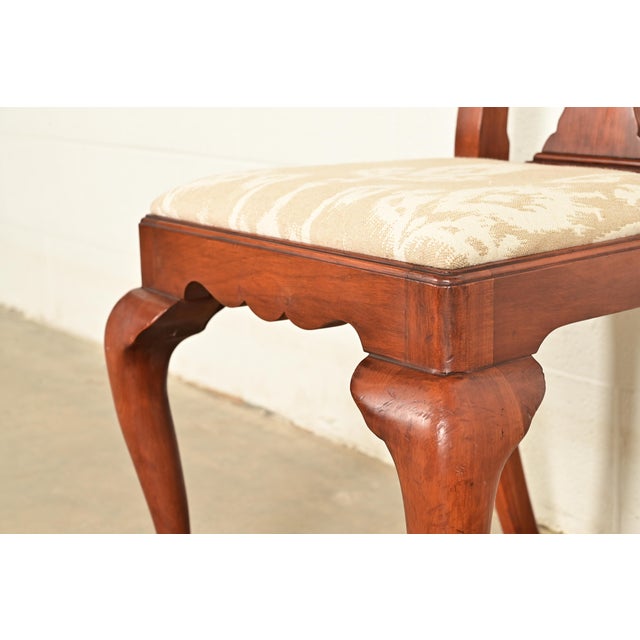 Henkel Harris Queen Anne Solid Cherry Wood Dining Chairs | Set of Four For Sale - Image 10 of 15