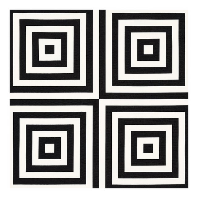 SAMPLE - Schumacher Roxbury Indoor/Outdoor Fabric In Black For Sale