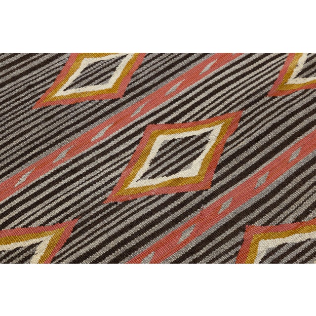 Textile Contemporary Southwest Navajo-Style Wool Rug With Geometric Diamond Motifs For Sale - Image 7 of 8