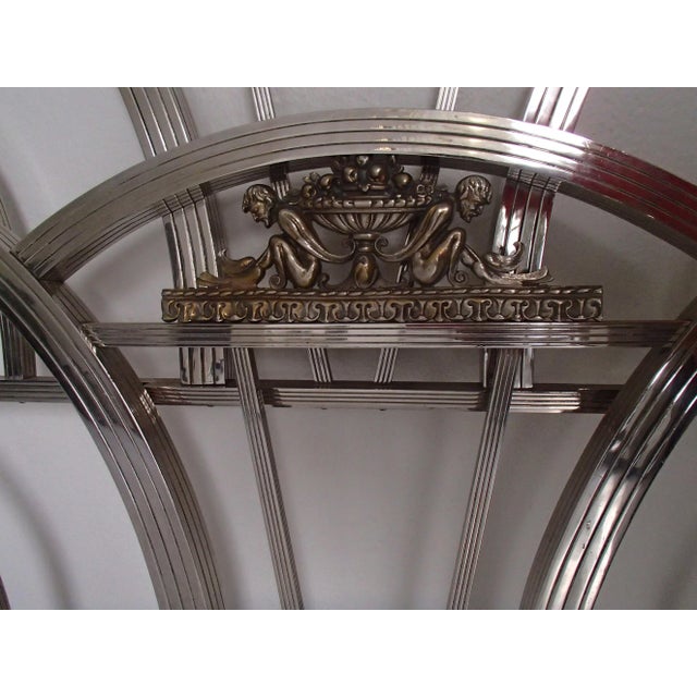 Metal Spanish Art Deco Chrome Plated Head Board, Set of 2 For Sale - Image 7 of 11