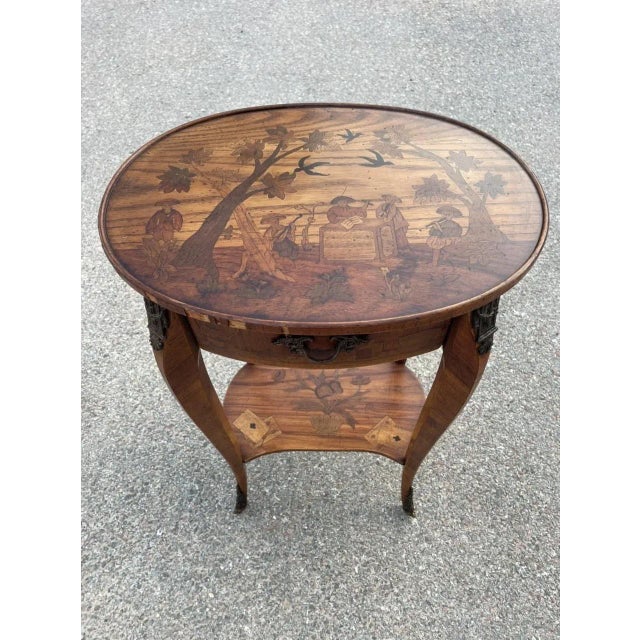 Antique Inlaid Kidney Shaped Table For Sale - Image 14 of 18