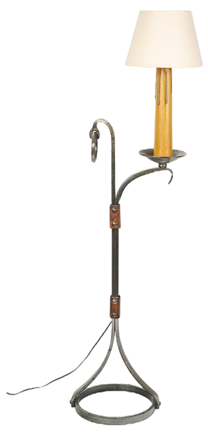 Wrought Iron and Copper Floor Lamp, 1960s