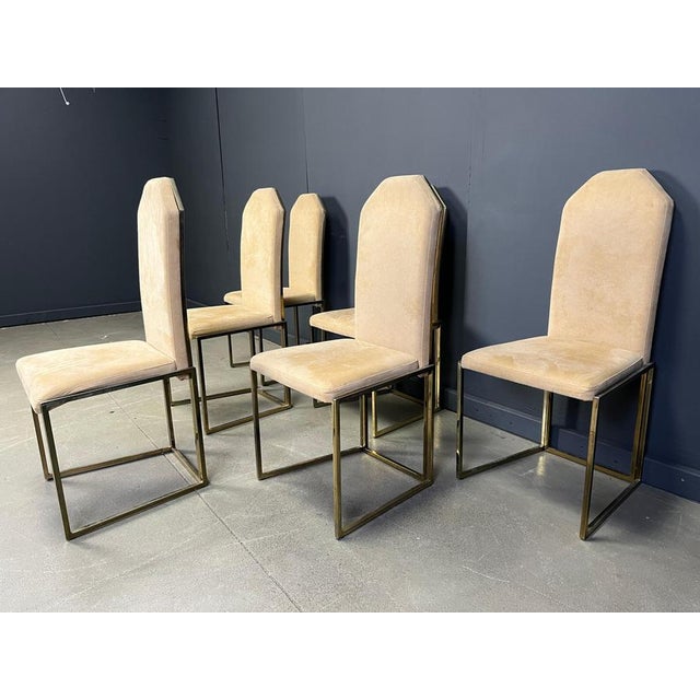 Vintage Brass Dining Chairs from Belgochrom, 1970s, Set of 6 For Sale - Image 6 of 13