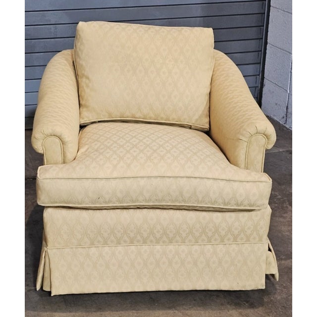 Kindel Furniture Late 20th Century Pair of Kindel Furniture Upholstered Club Chairs Down Filled Made in Michigan For Sale - Image 4 of 8