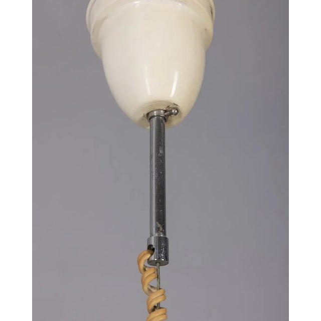 Glass Vintage White and Yellow Glass Pendant, Italy, 1970s For Sale - Image 7 of 8