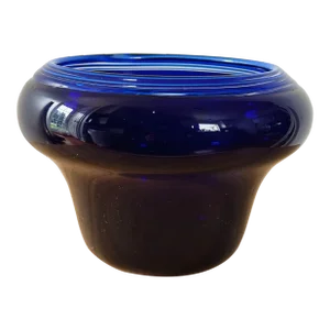Vintage Mouth Blown Blue Glass Vase in Elegant Form