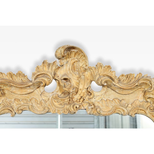 19th Century French Louis XV Revival Hand-Carved Mirror For Sale - Image 4 of 12