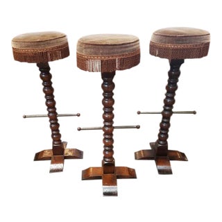 1920s Vintage Bar Stools - Set of 3 For Sale