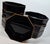 Glass Modern Gold Rimmed Black Glass Bowls- Set of Eight For Sale - Image 7 of 12