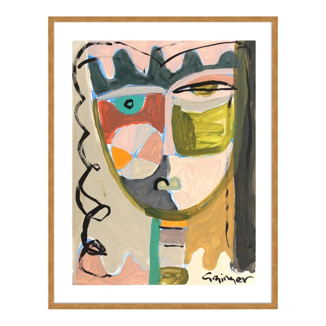 Olivia Jane by Lesley Grainger in Gold Frame, XS Art Print For Sale