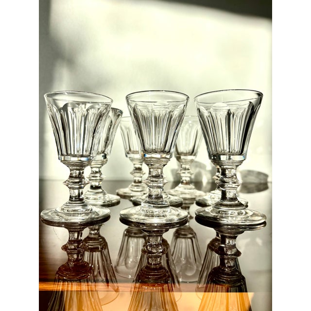 Crystal Glasses in the style of Montcenis, Early-Mid 19th‑Century, Set of 8 For Sale - Image 15 of 16