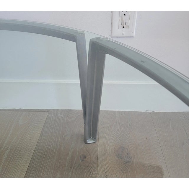 1970s Italian Metal and Glass Coffee Table For Sale In Los Angeles - Image 6 of 7