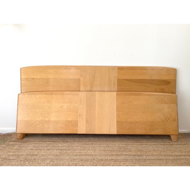 Wood Vintage Mid-Century Modern Heywood Wakefield Encore Style King Headboard & Footboard Bed Frame For Sale - Image 7 of 11