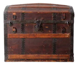 Antique Barrel Top Steamer Trunk