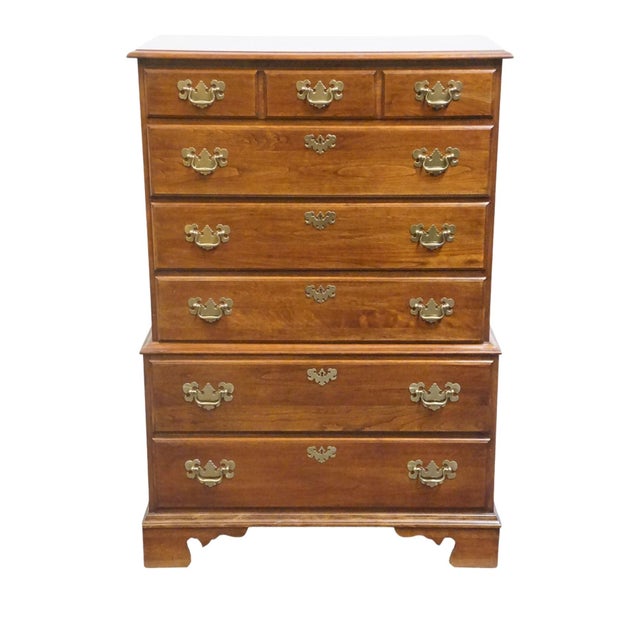 Traditional Pennsylvania House Solid Cherry Traditional Style 35" Chest on Chest For Sale - Image 3 of 14
