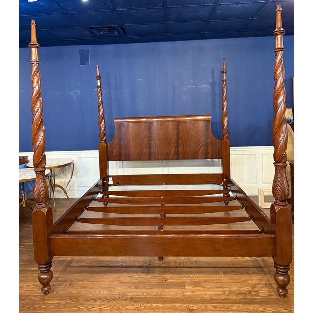 Traditional King Size Mahogany Plantation Poster Bed by Leighton Hall - Showroom Sample For Sale - Image 14 of 16