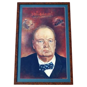 JJ Burrett, Winston Churchill, Oil Painting