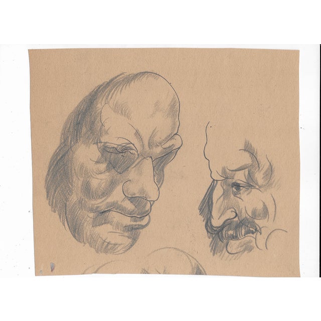 Face studies from the estate of the artist Paul Travis (Ohio, 1891-1975). Travis attended the Cleveland Institute of Art...