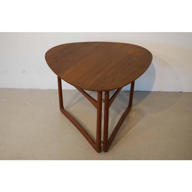 Wood Danish Triangular Folding Table by Peter Hvidt & Orla Mølgaard-Nielsen for France & Daverkosen, 1950s For Sale - Image 7 of 7