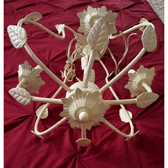 Shabby Chic Vintage Wendy Bellissimo Teaberry 4 Light Shabby Chic Chandelier For Sale - Image 3 of 11