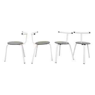 Vintage Italian Chairs with Aluminum Frames, 1990, Set of 4 For Sale
