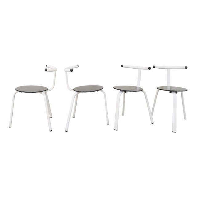 Vintage Italian Chairs with Aluminum Frames, 1990, Set of 4 For Sale