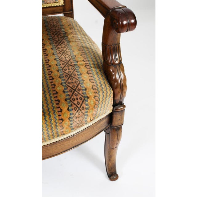 Set of 19th Century French Empire Armchair Fauteuils Chairs For Sale - Image 11 of 16