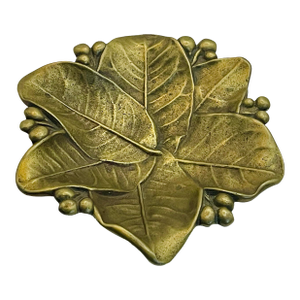 Vintage Leaf Shaped Brass Dish