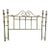 1980s Brass Porcelain Hand Painted Queen Headboard For Sale