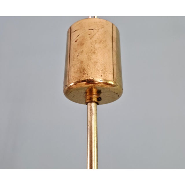 Brass Chandelier with Amber Bubble Glass Globes, 1970s For Sale - Image 13 of 18