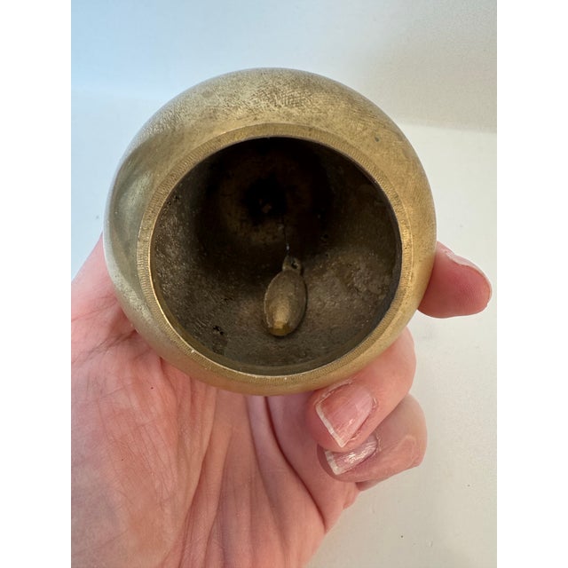 Vintage Mid-Century Modern Solid Brass Pear Bell For Sale - Image 4 of 4